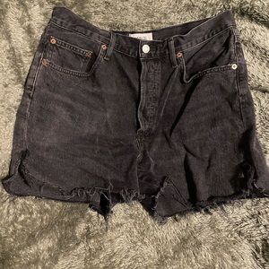 Agolde Black Wash Jean Short